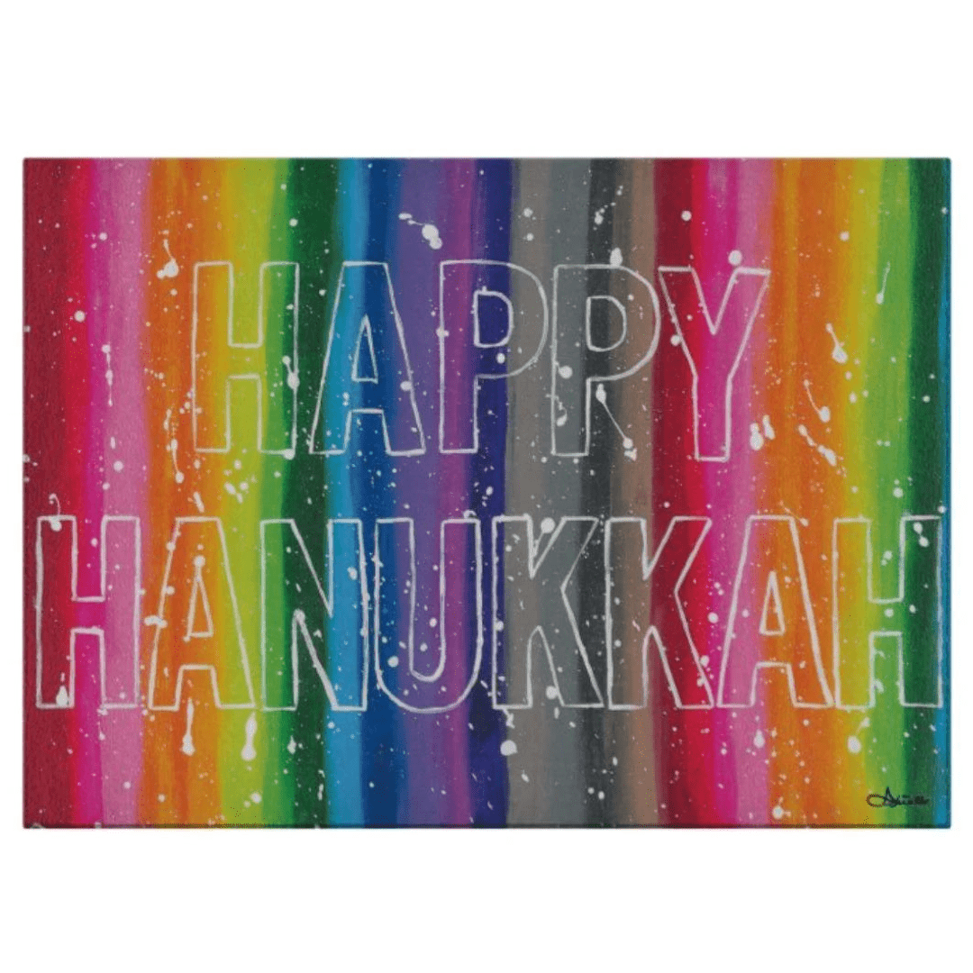 Happy Hanukkah Rainbow Glass Menorah Drip Board、mySite、topwebapps