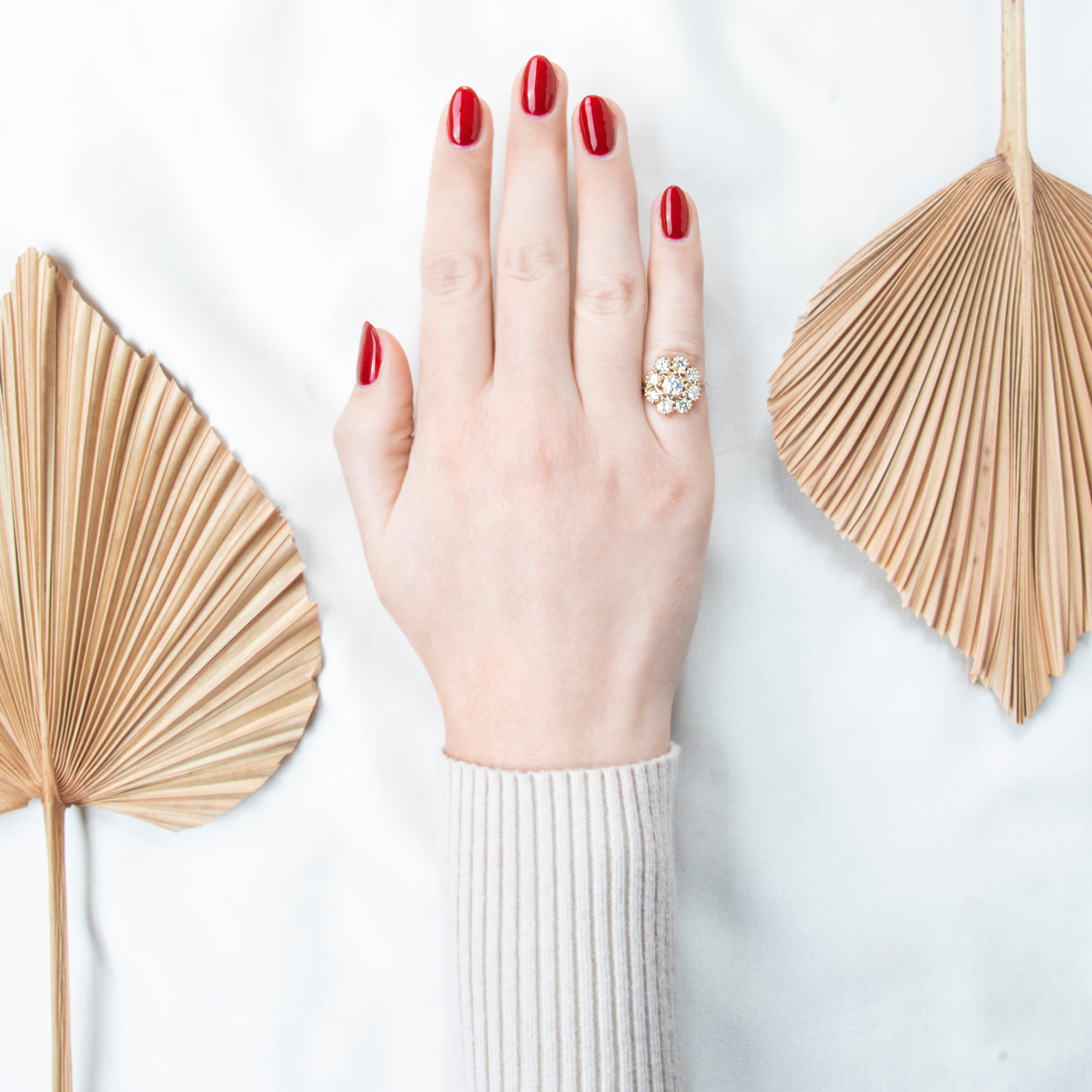 Vintage 14k White & Yellow Gold 1.40cttw VS Diamond Floriform Statement Ring、mySite、hinf8tx79