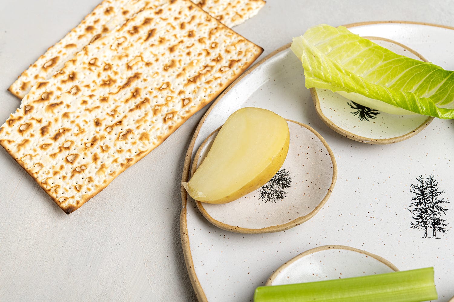 Trees of Israel Seder Plate - White、mySite、topwebapps