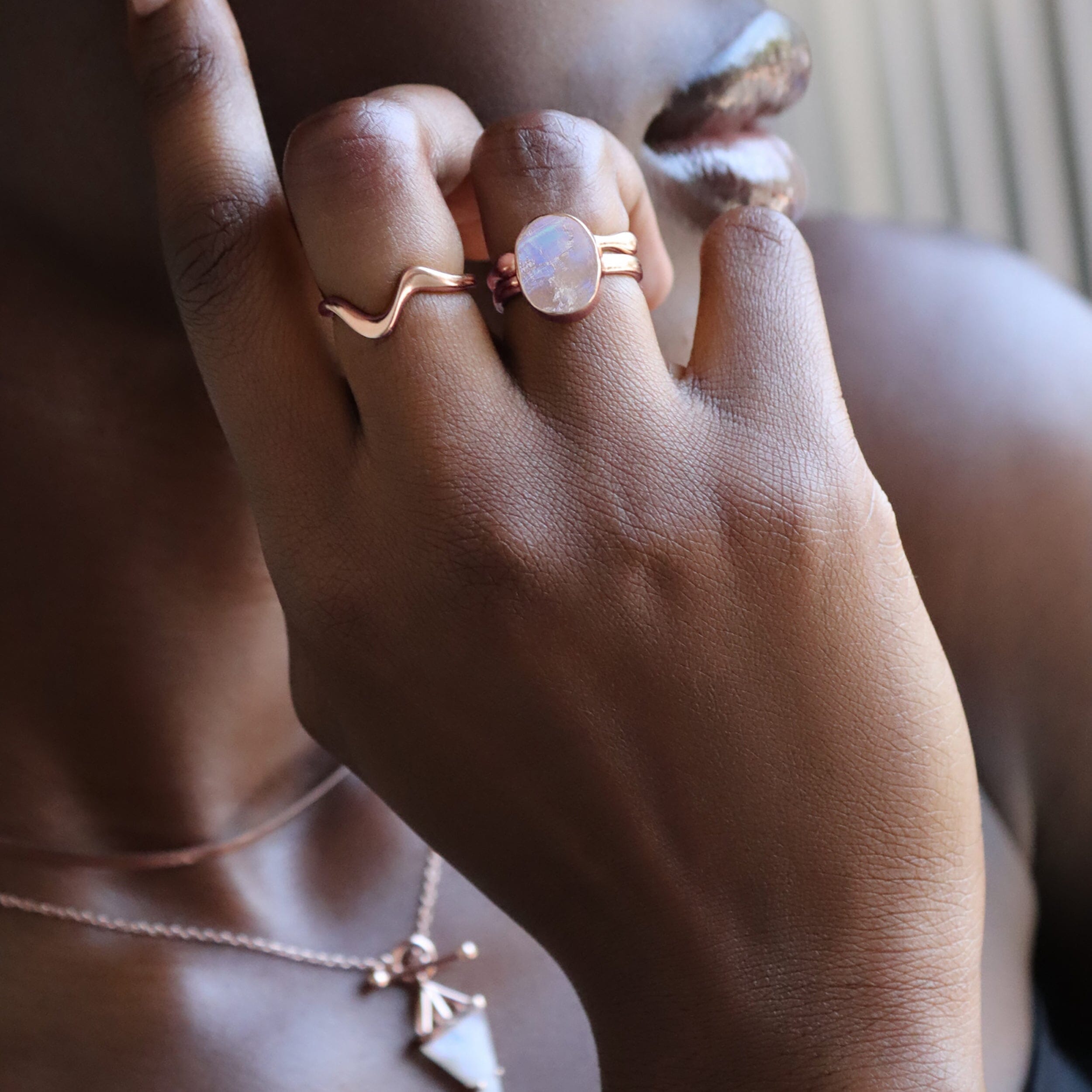 Raw Crystal Ring - Enfolded Moonstone、mySite、hinf8tx79