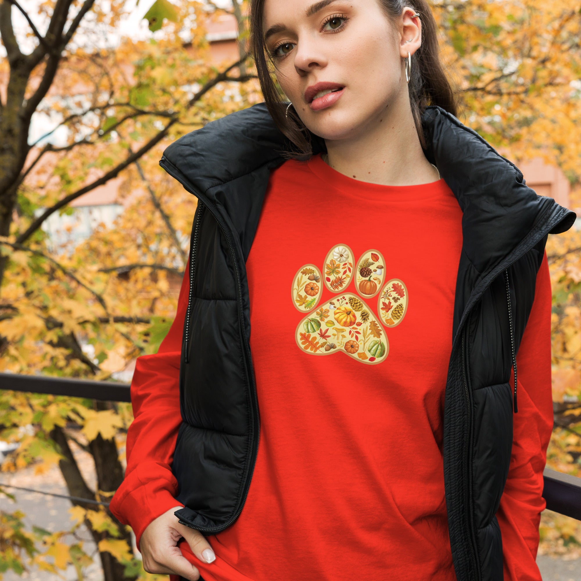Paw Print of Autumn Long Sleeve Tee、mySite、camillekostekn