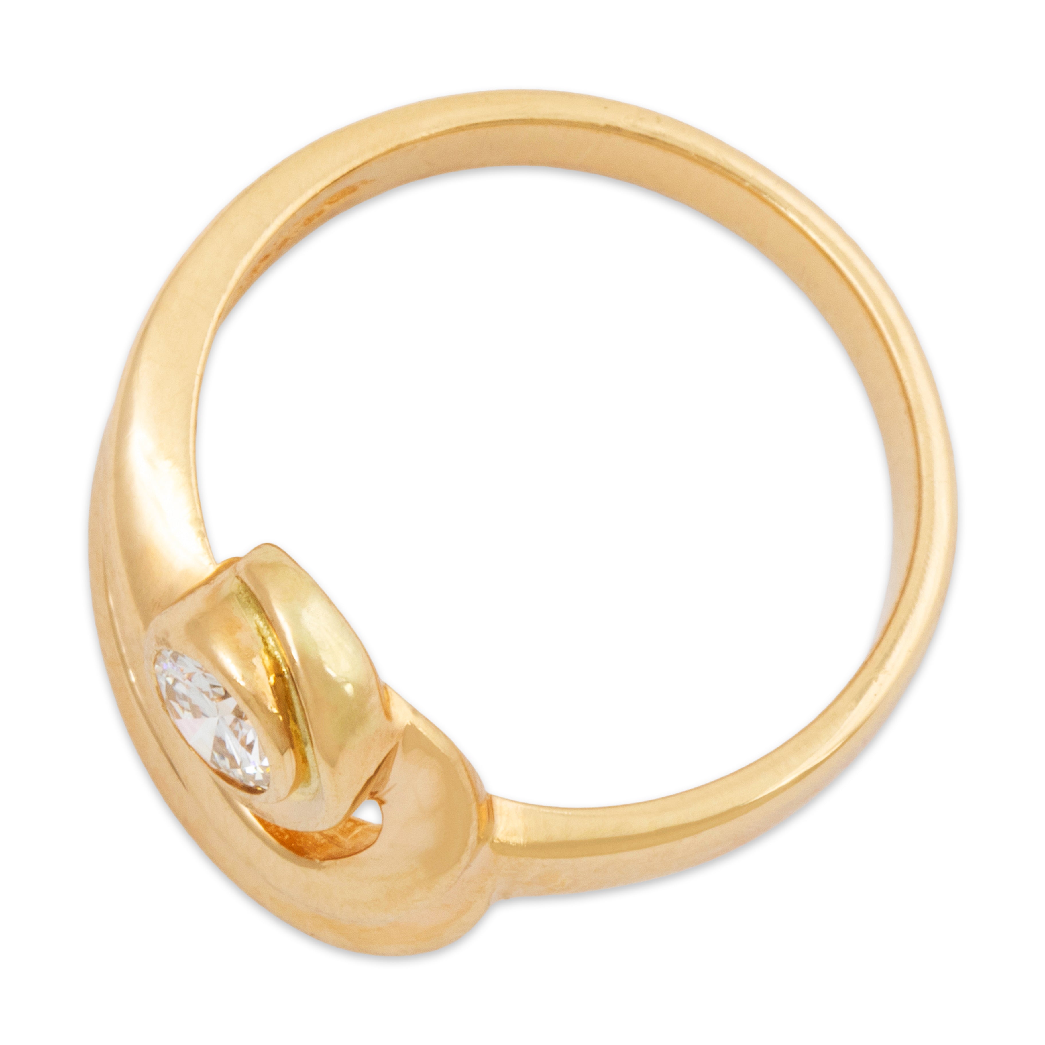 Vintage 14k Yellow Gold .26ct Diamond Stunning Asymmetric Ring 6.50、mySite、hinf8tx79