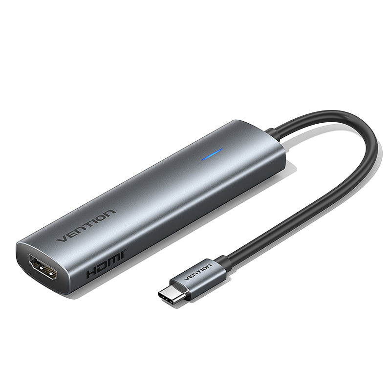 Vention USB-C to HDMI/USB 3.0*3/PD Docking Station 0.15M Gray Aluminum Alloy Type、mySite、fannypackpong