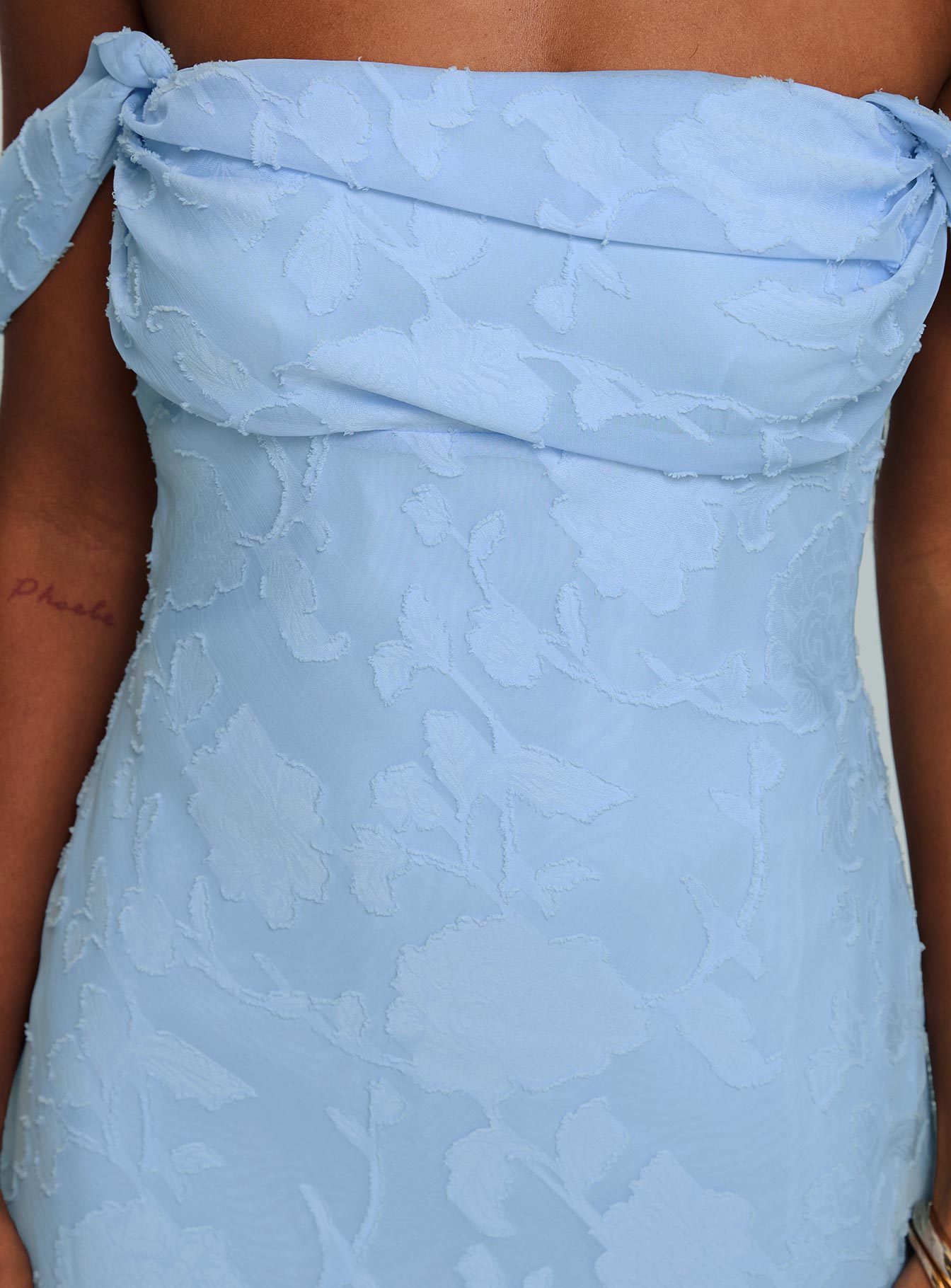 Zabbarra Off The Shoulder Mini Dress Blue、mySite、solidvoid