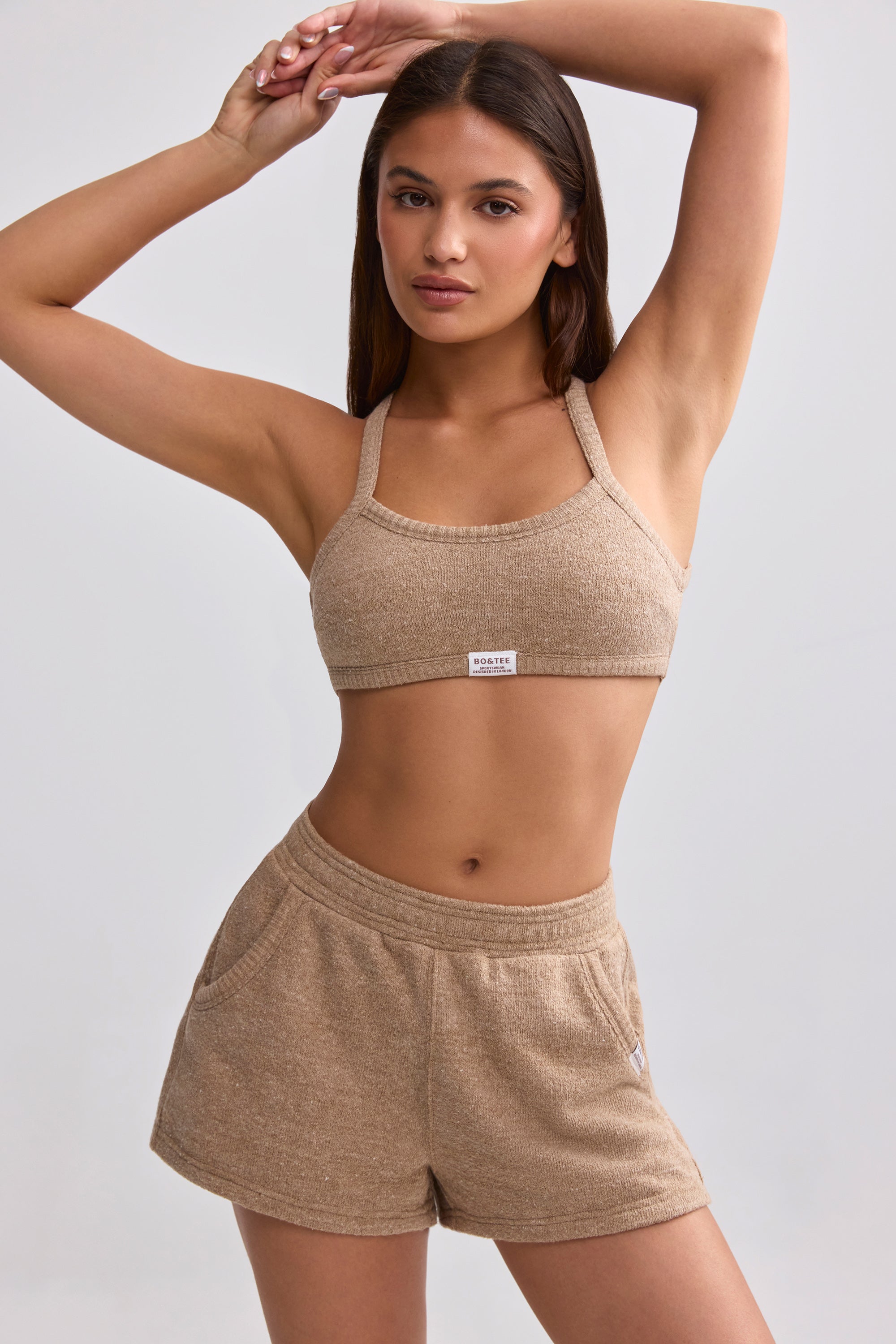 Terry Towelling Shorts in Mocha Brown、mySite、solidvoid