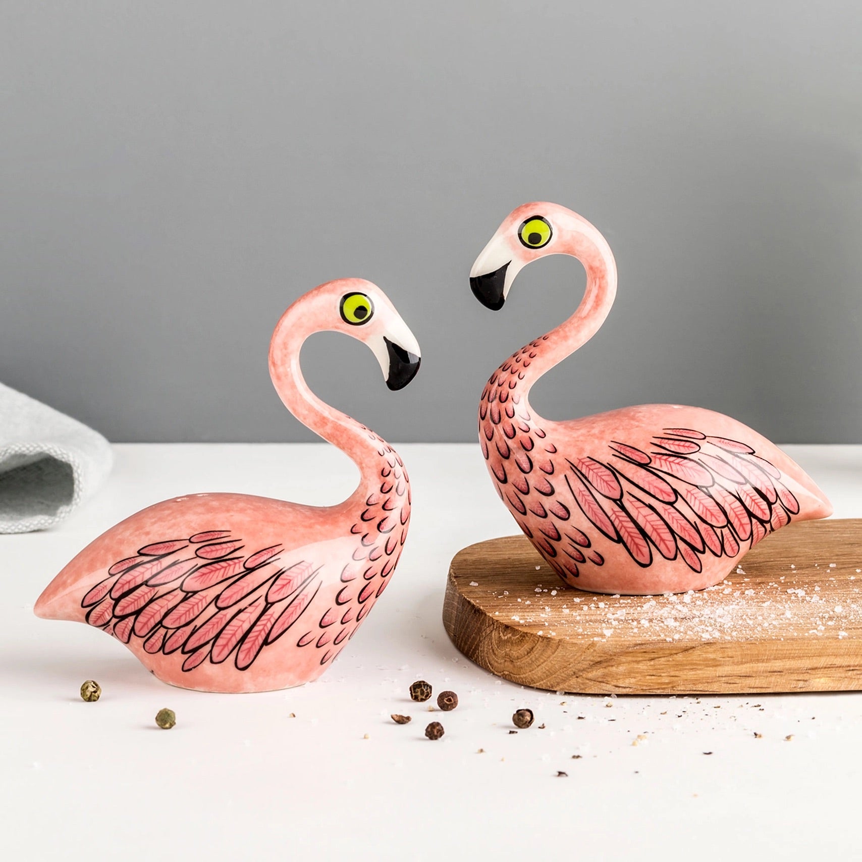 Handmade Ceramic Flamingo Salt and Pepper Shakers、mySite、g9winljtr