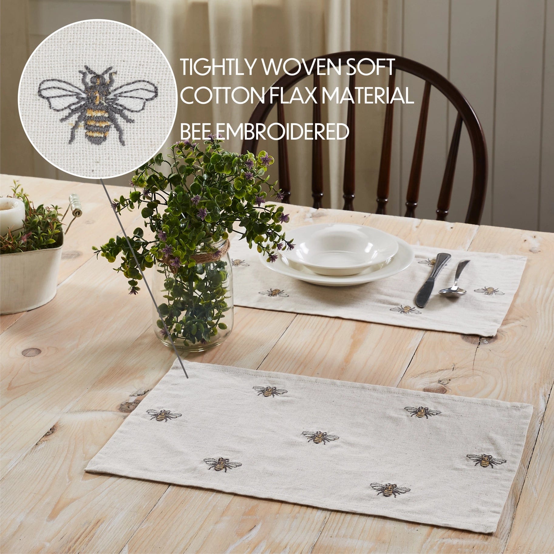 Embroidered Country Bee Table Runners & Placemats、mySite、g9winljtr
