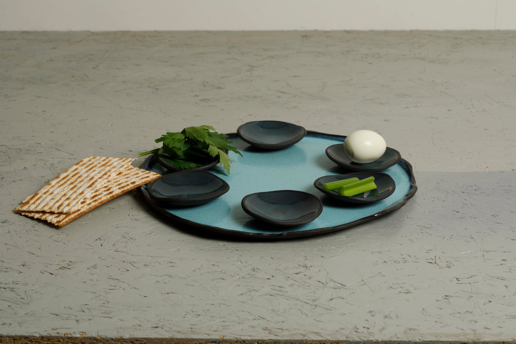  Blue Ceramic Seder Plate、mySite、elrpsem3k