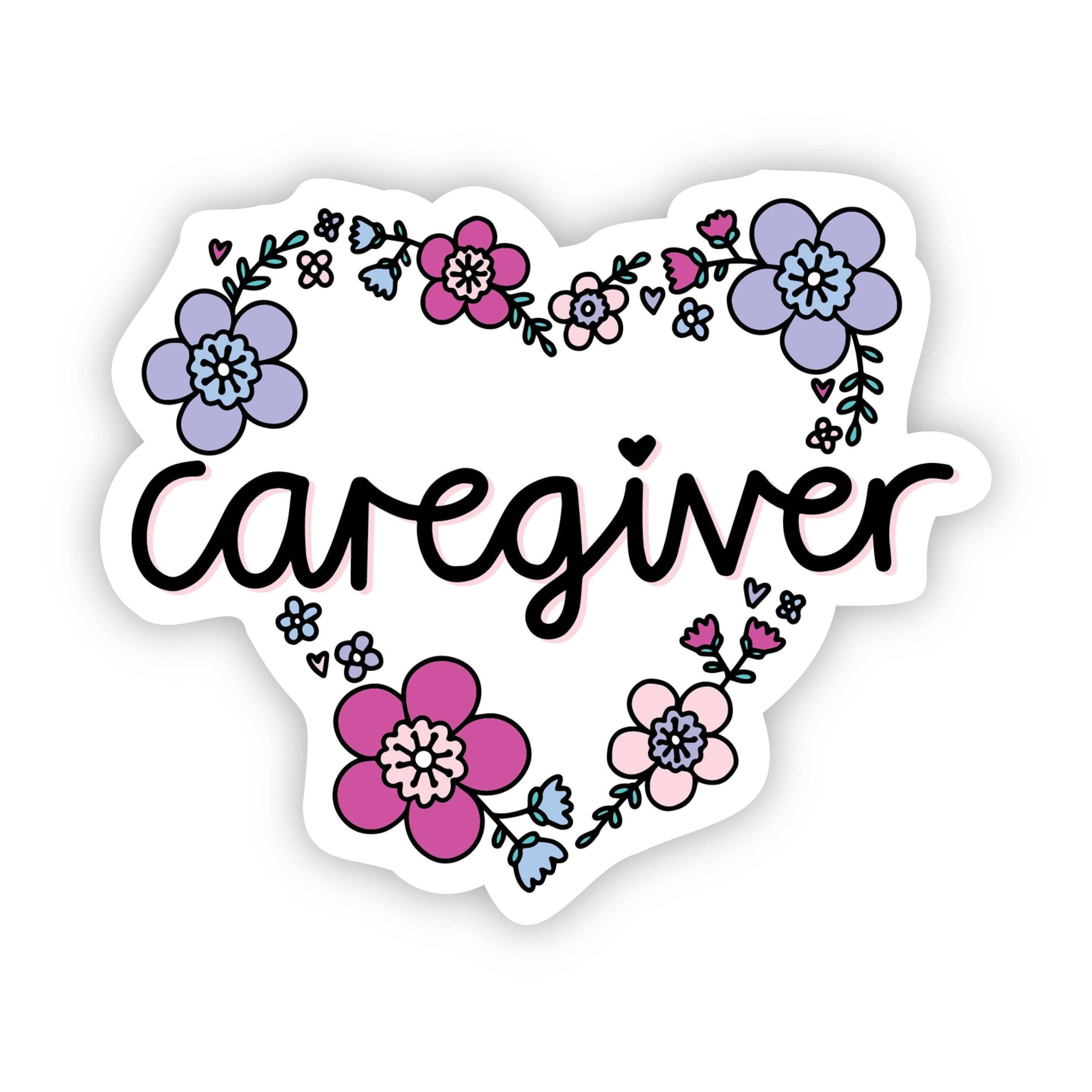  Caregiver Sticker Heart Floral、mySite、elrpsem3k