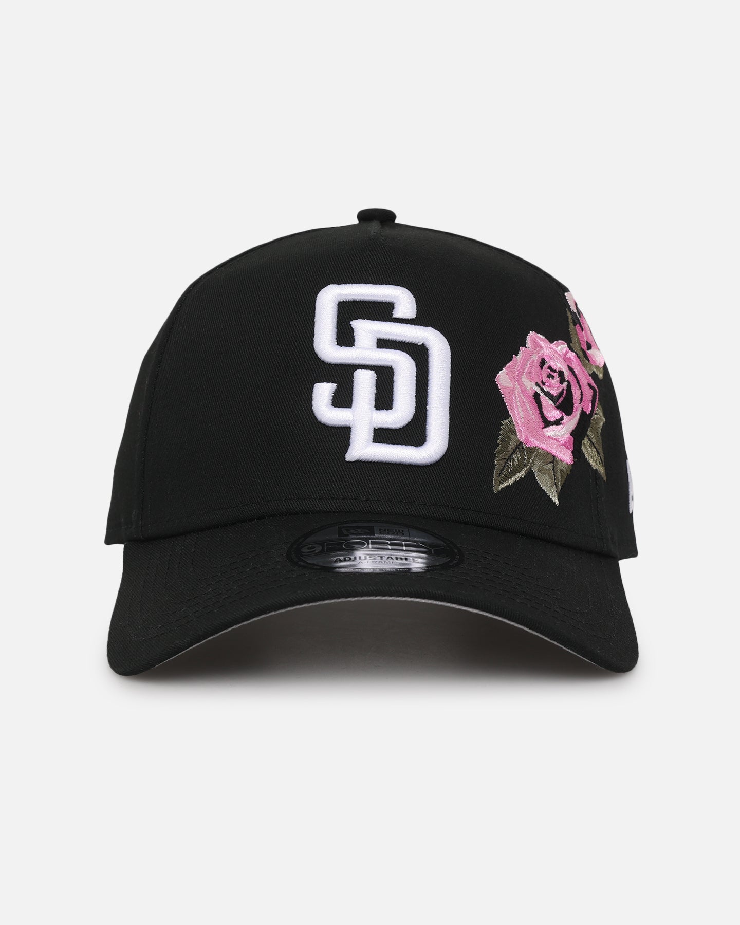 New Era San Diego Padres 'Pink Rose Embroidery' 9FORTY A-Frame Snapback Black/Pink、mySite、zt4zffjzw