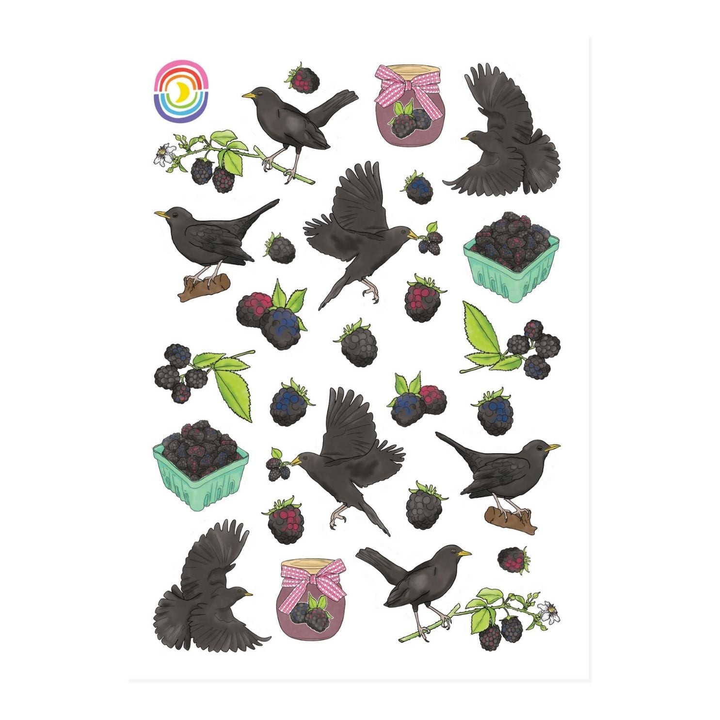  Blackbird’s Harvest A6 Sticker Sheet、mySite、ghnorth