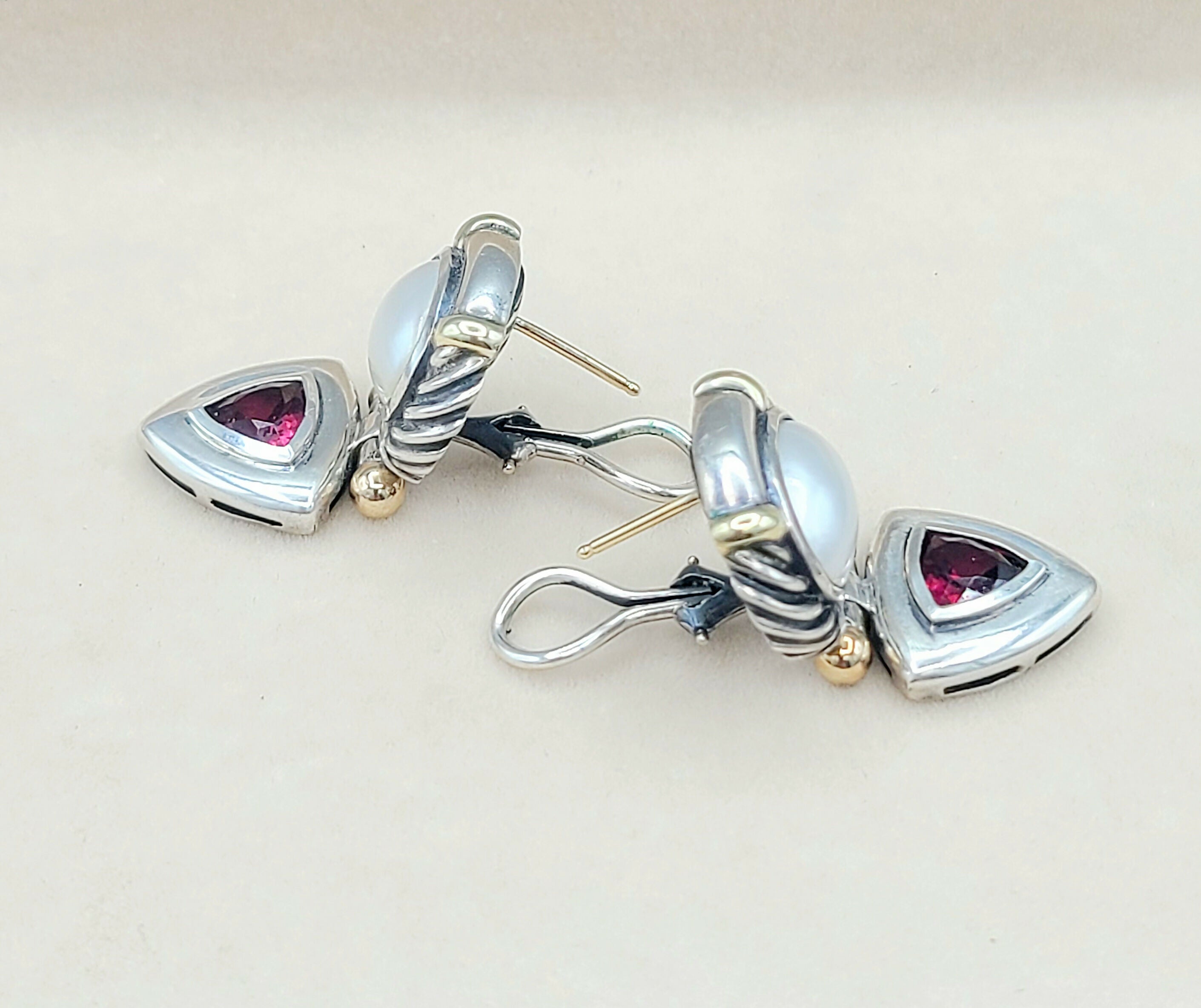 David Yurman Renaissance Drop Earrings Pearl & Garnet、mySite、hinf8tx79