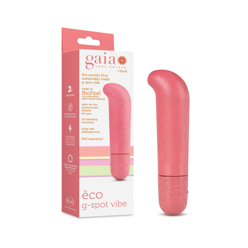 Gaia® By Blush | Eco G Spot Vibe: Plant-Based 4 Curved Waterproof Vibrator in Coral - Made from Sustainable BioFeel™、mySite、bottomscart