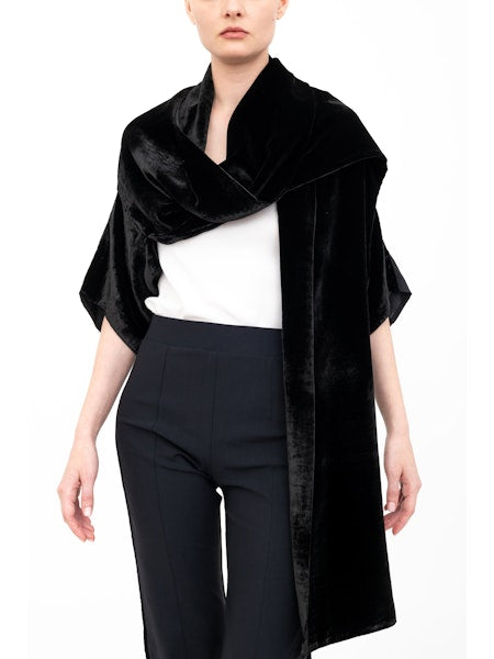 Elaine Kim Amari Shrug with Silk Contrast, Black - Final Sale、mySite、noshort