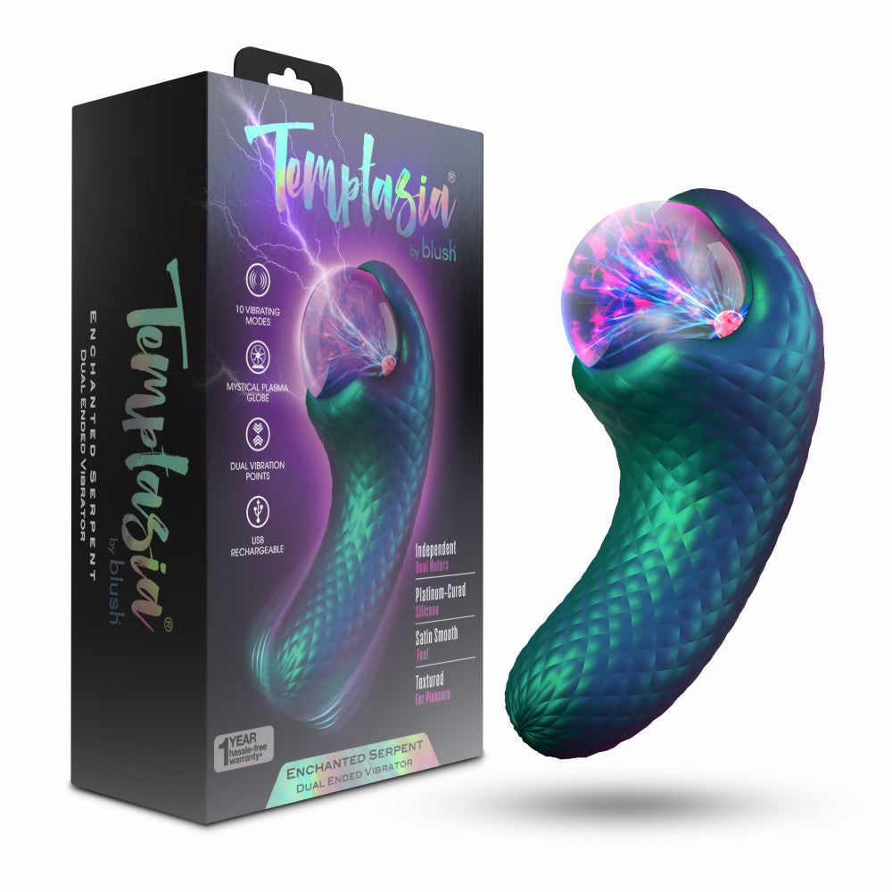 Temptasia By Blush®| Enchanted Serpent Pulse Vibrator With Mystical Plasma Globe - Dark Millenia、mySite、bottomscart