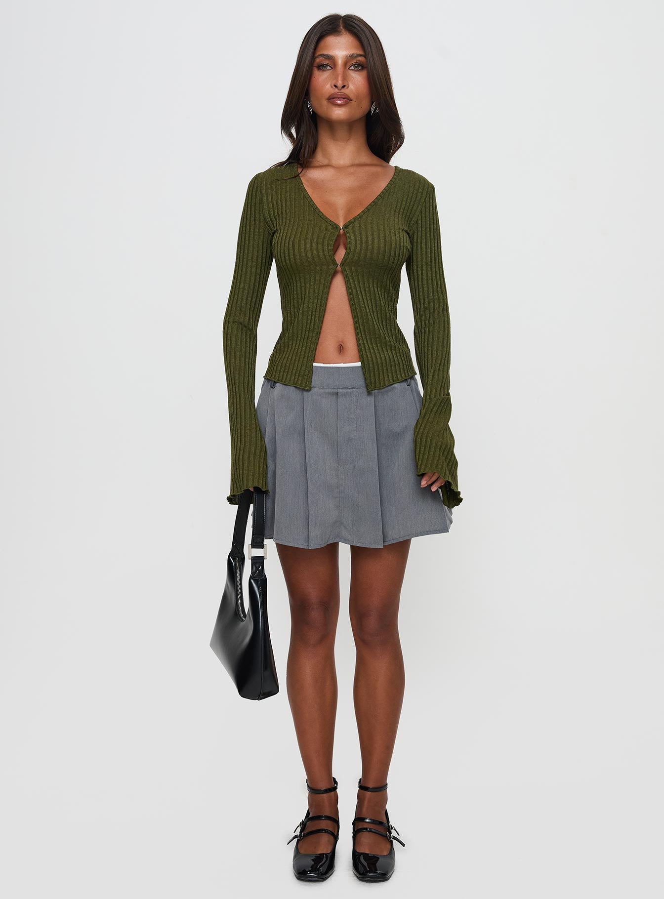 Allona Long Sleeve Top Green、mySite、solidvoid