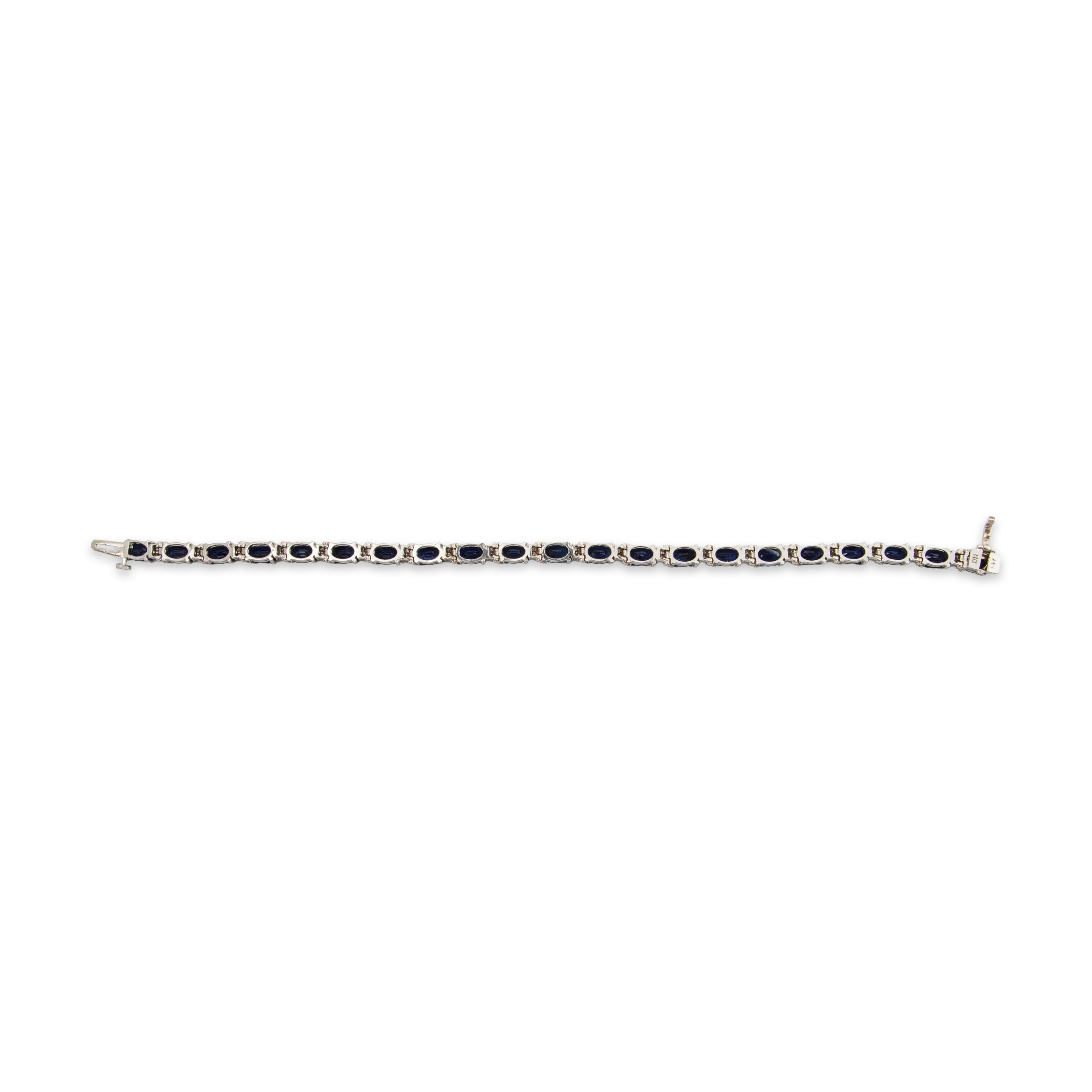 Vintage 14k White Gold 10.5cttw Sapphire .336cttw Diamond Tennis Bracelet 6.75、mySite、hinf8tx79