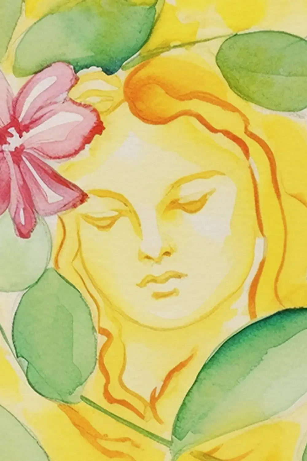 Lemon Veil Ethereal Woman Watercolor Art Print、mySite、gigharbornorthrealestate