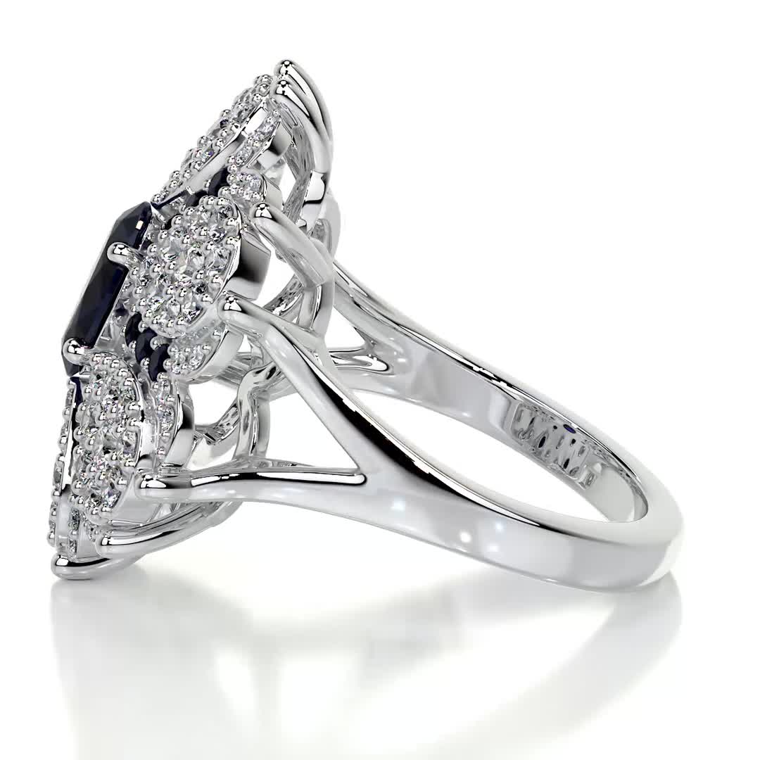 Amora Fashion Gemstones & Diamonds Ring (2.91 Carat) -18K White Gold (RTS)、mySite、hinf8tx79