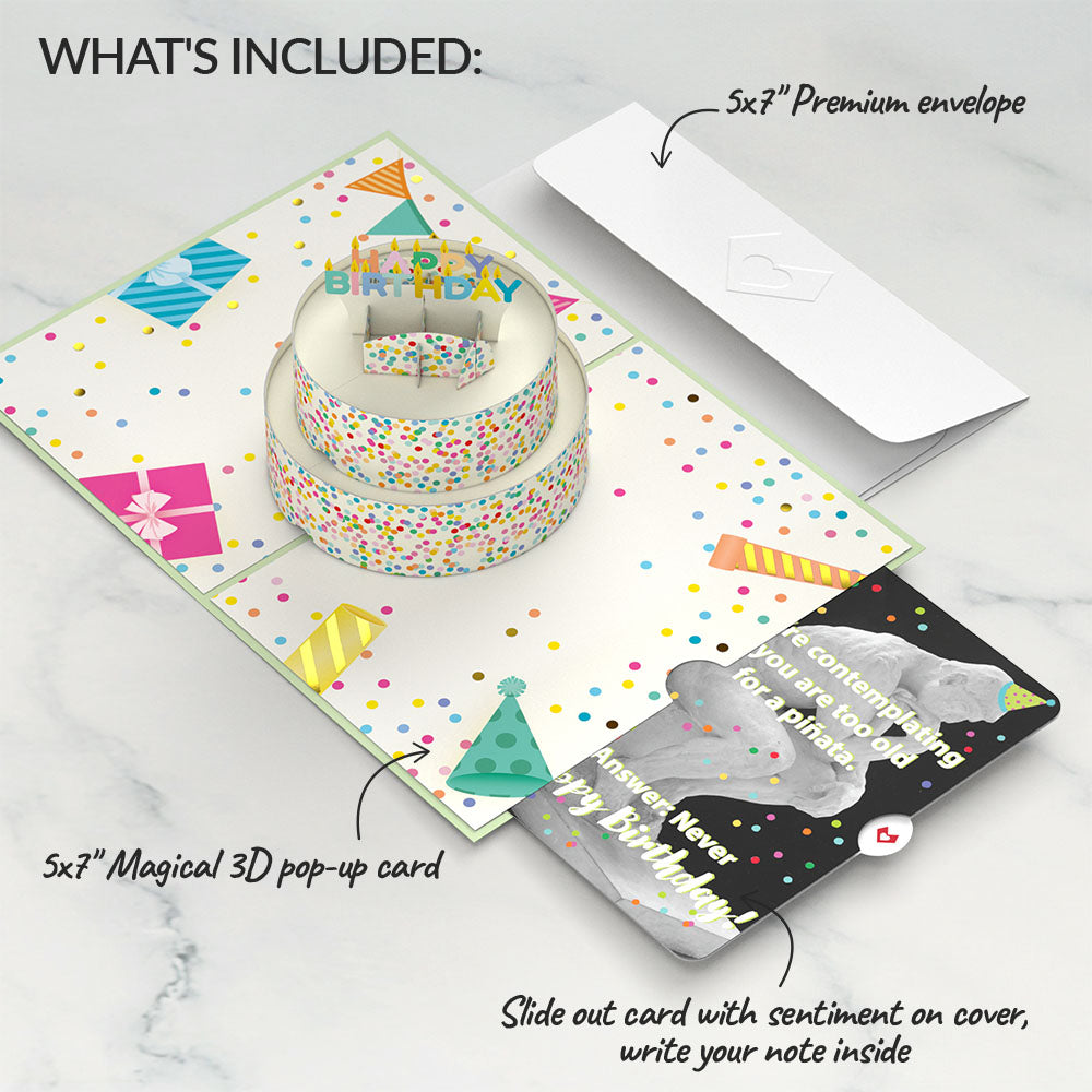 Sprinkles Birthday Cake with The Thinker Pop-Up Card and Sentiment Set、mySite、solidvoid