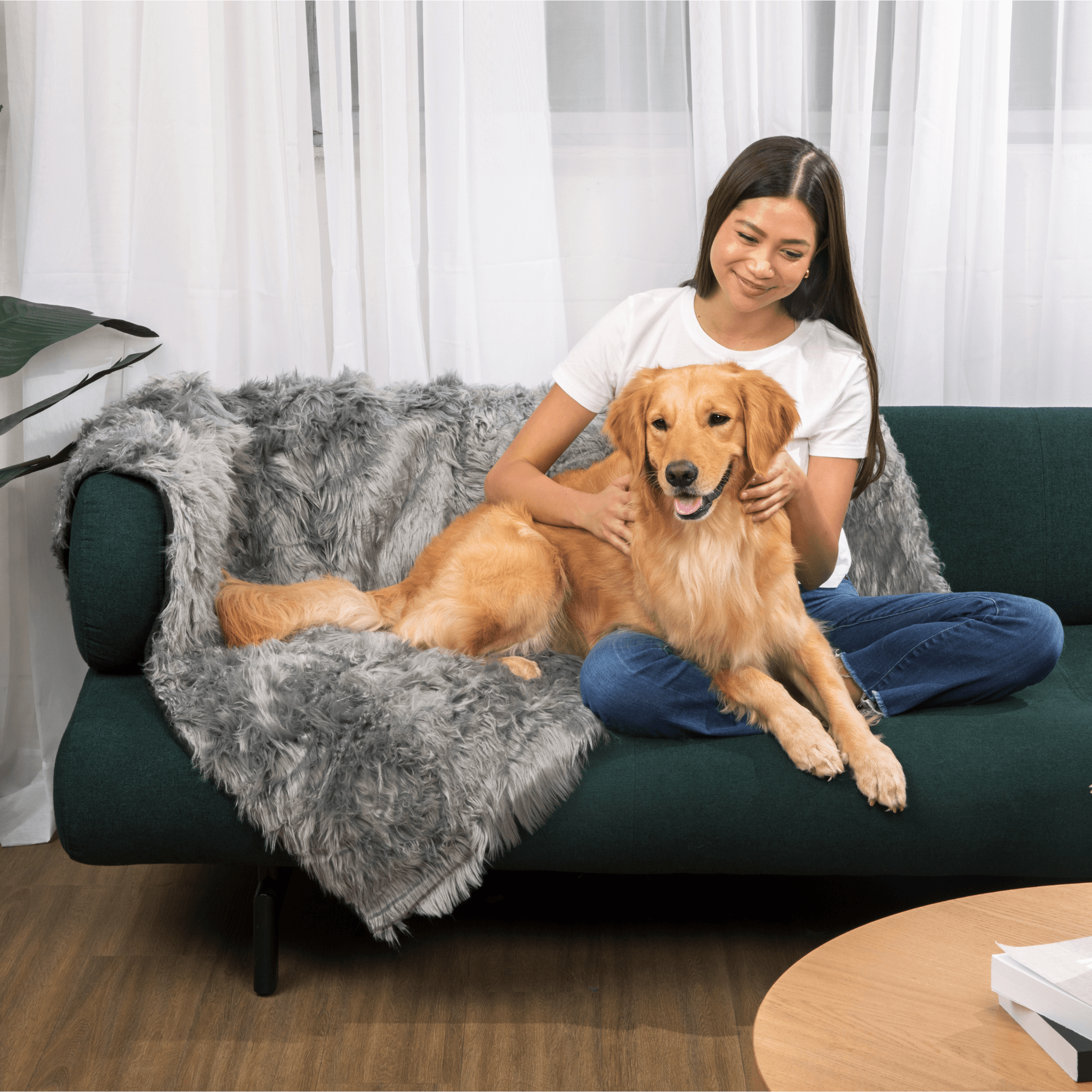 PupCloud™ Human-Size Dog Bed + Matching Waterproof Blanket Bundle - Charcoal Grey、mySite、solidvoid