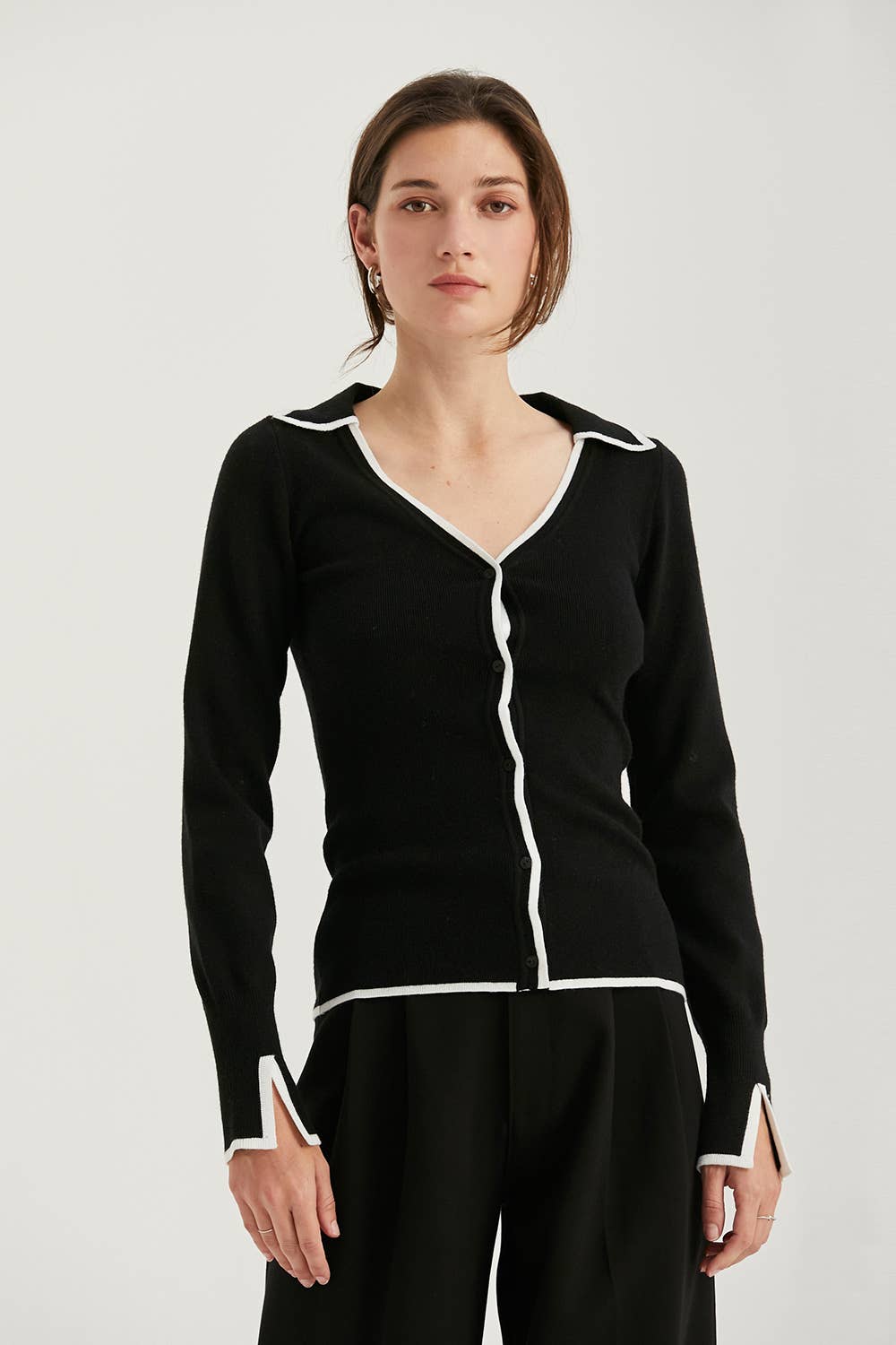 Dalia Sweater Knit Top with Contrast Pop、mySite、dreamappss