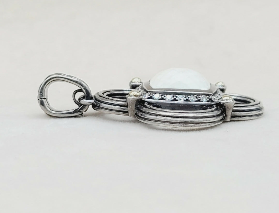 David Yurman Renaissance White Agate Diamond & Gold Pendant、mySite、hinf8tx79