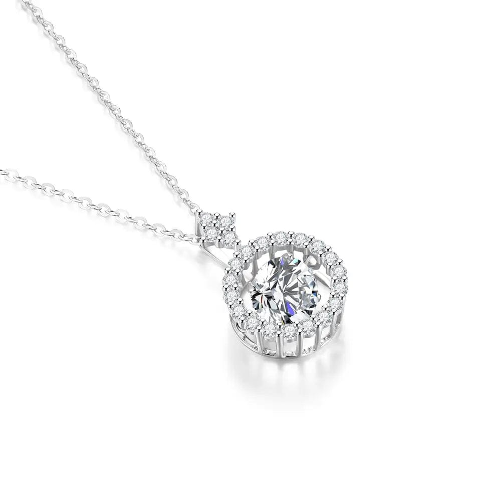 Moissanite Twinkling Necklace 925 Gold Plated Sterling Silver 1ct、mySite、g9winljtr