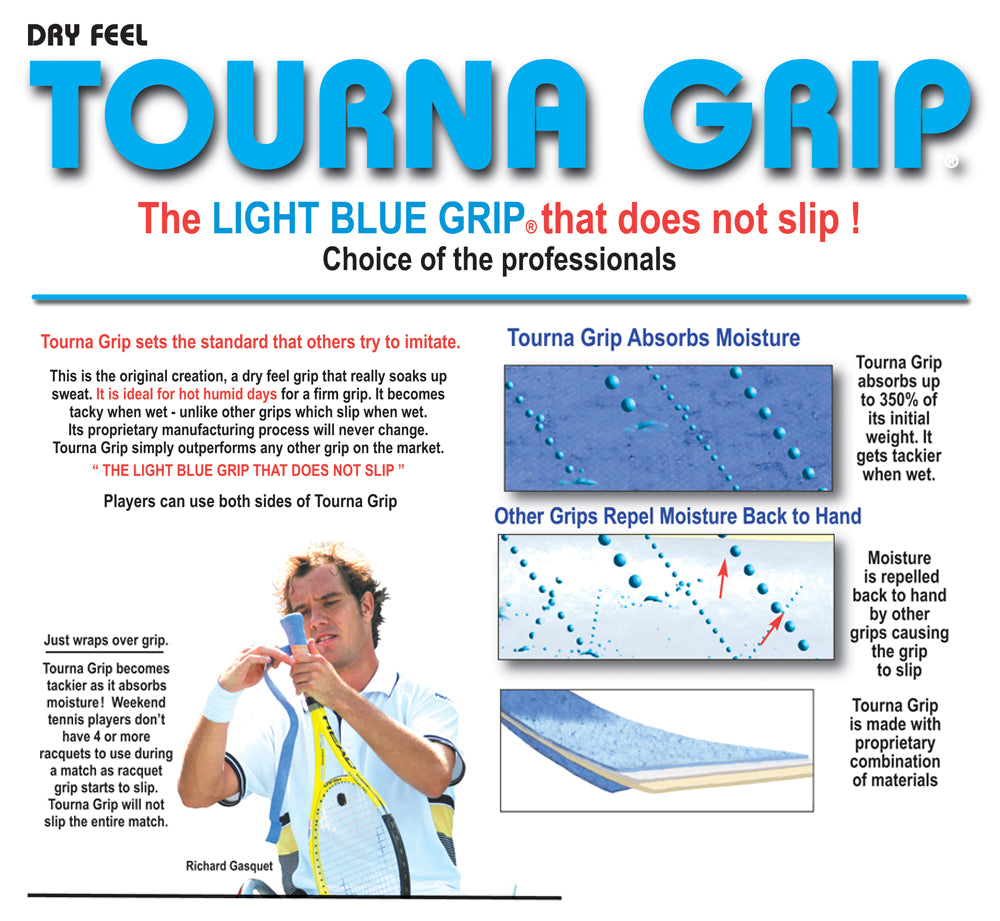 Tourna Grip Original XL Overgrip 3 Pack (Blue)
