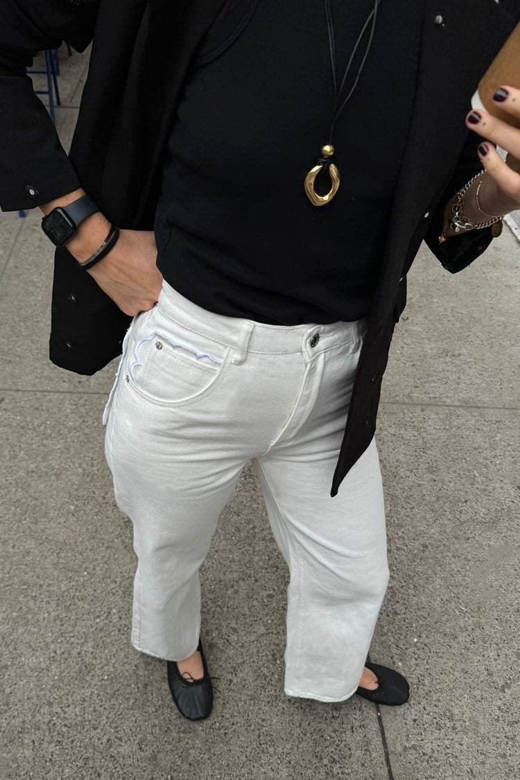 Ecru Scallop Detail Jeans、mySite、solidvoid