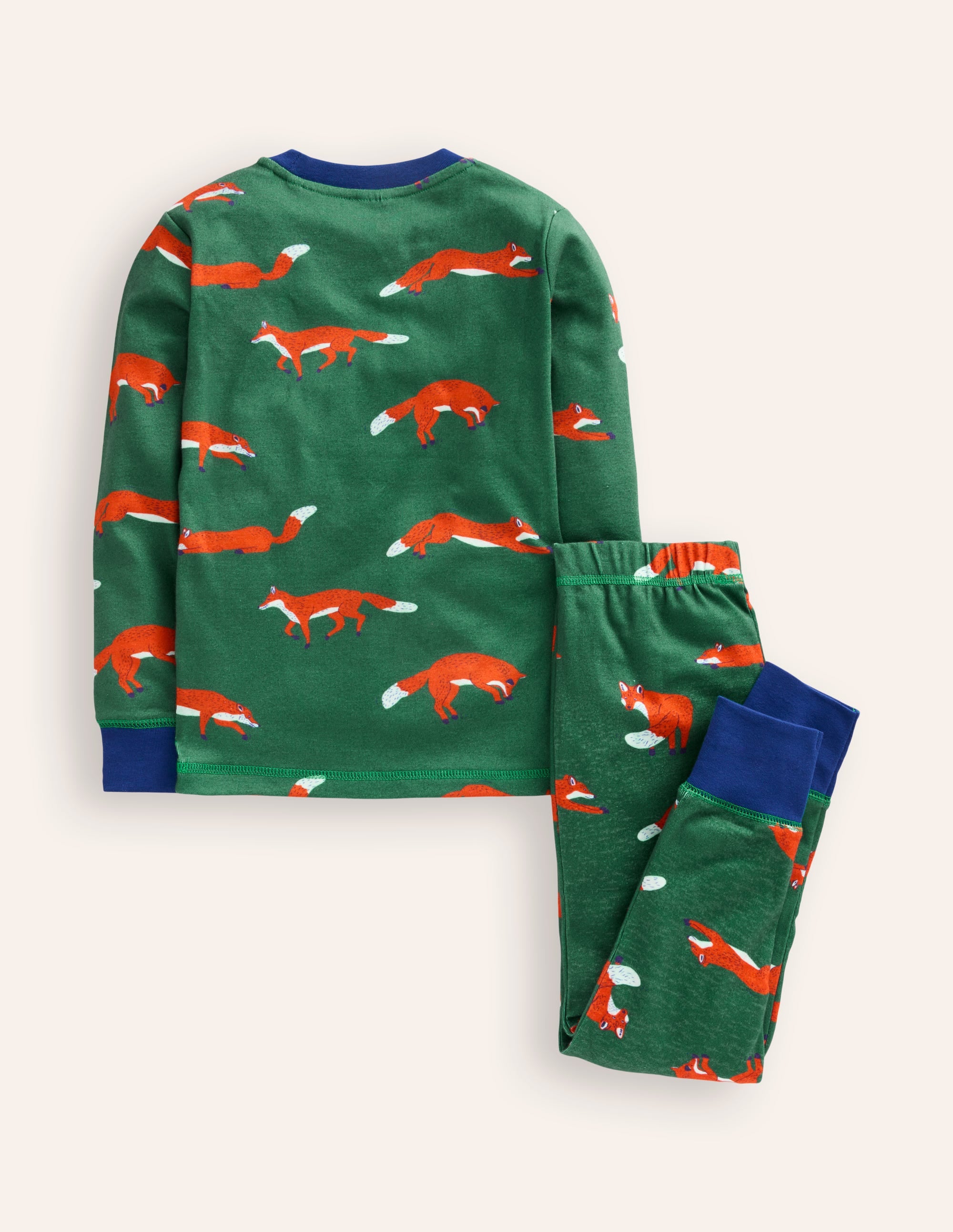  Snug Long John Pyjamas-Jewel Green Foxes、mySite、ashleygrahame