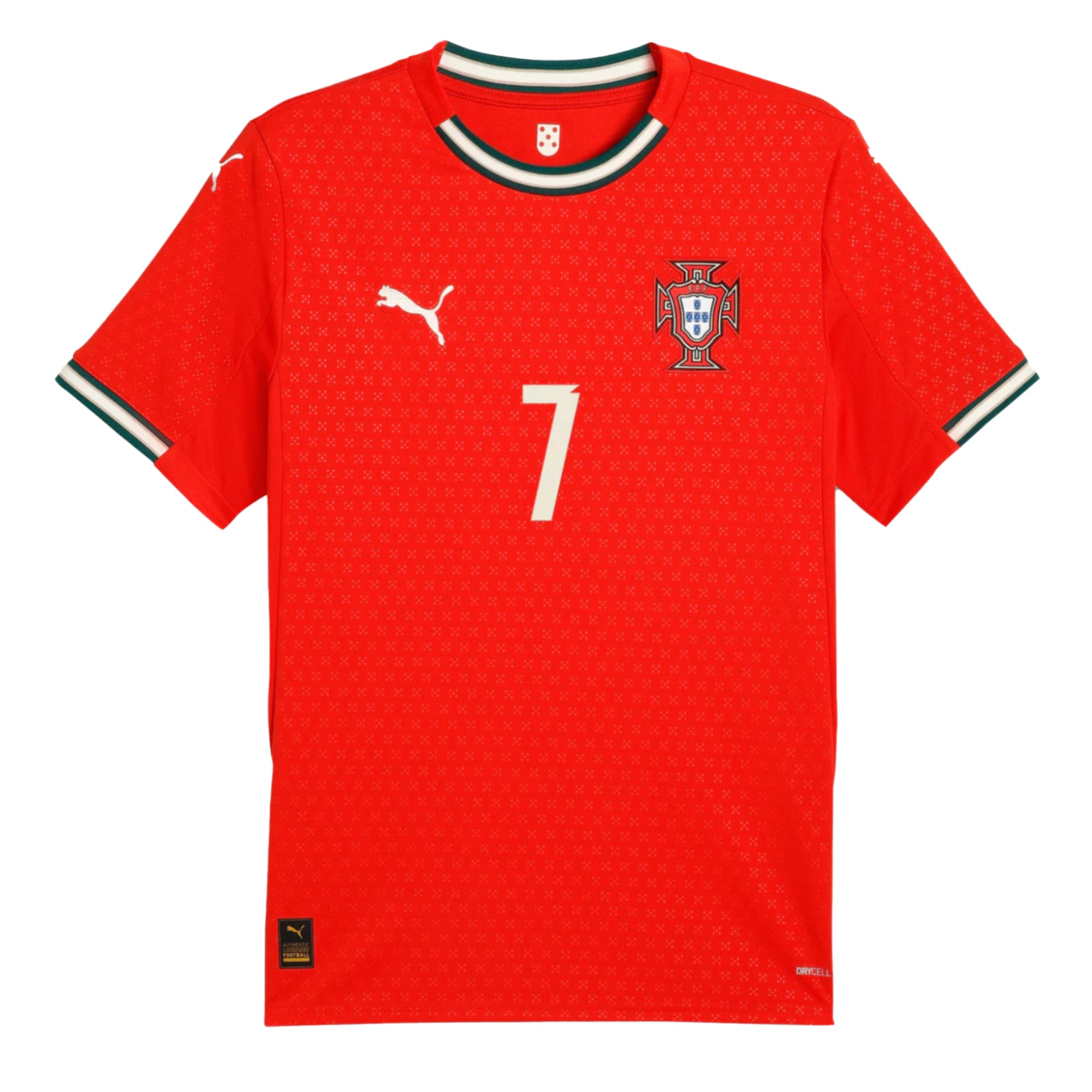 PUMA Men's Portugal 2025/26 Home Jersey w/ Ronaldo #7 Printing、mySite、noshort
