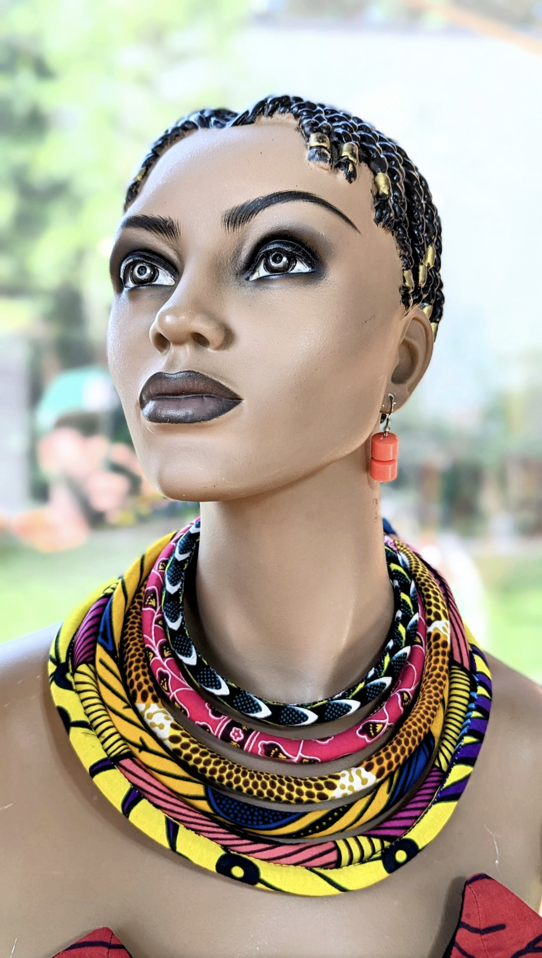 Dupsie's Nhyira Adornment Five step African print Ankara wrapped necklace DPNLNA5、mySite、solidvoid
