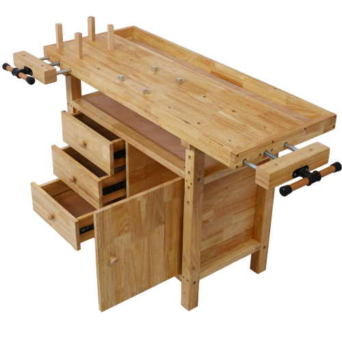 55-Inch Wood Workbench - Wooden Workbench for Garage Workshop and Home、、eastwooduniform