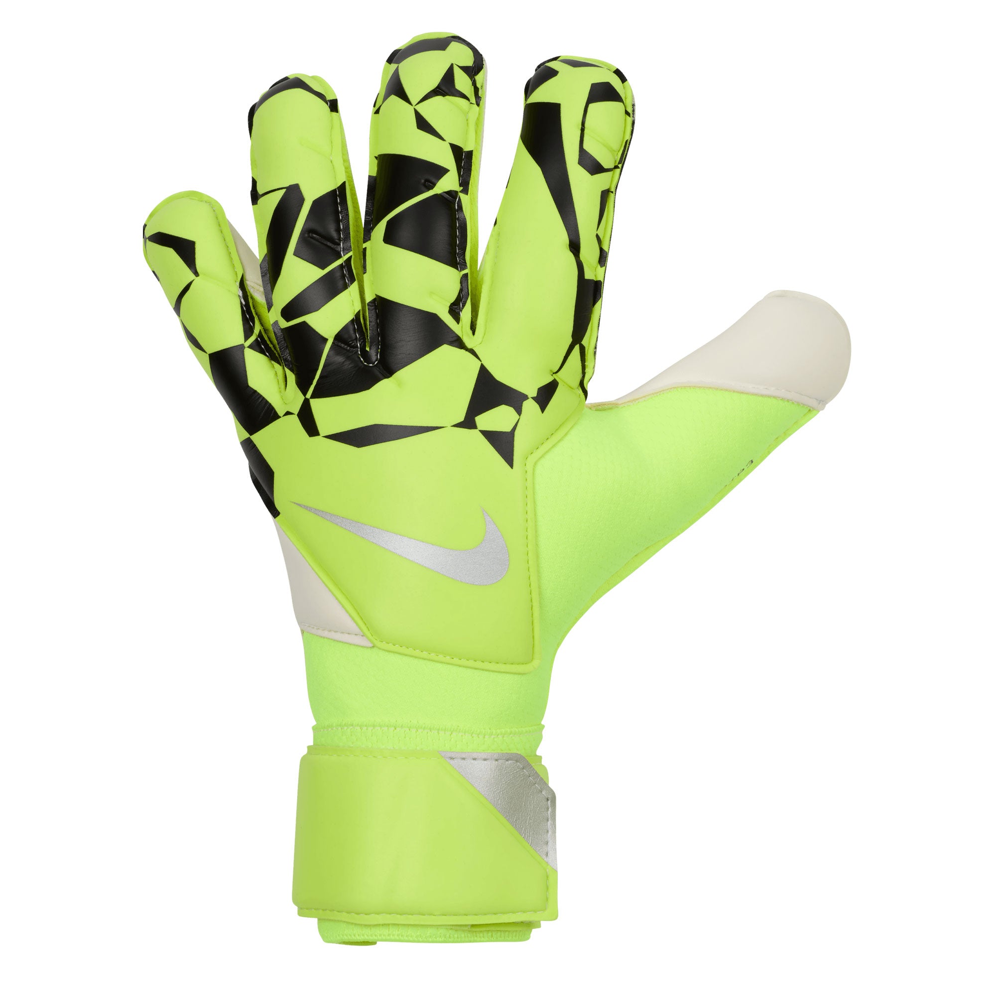 Nike Men's Grip 3 Goalkeeper Gloves Volt/Black/Metallic Silver、mySite、noshort