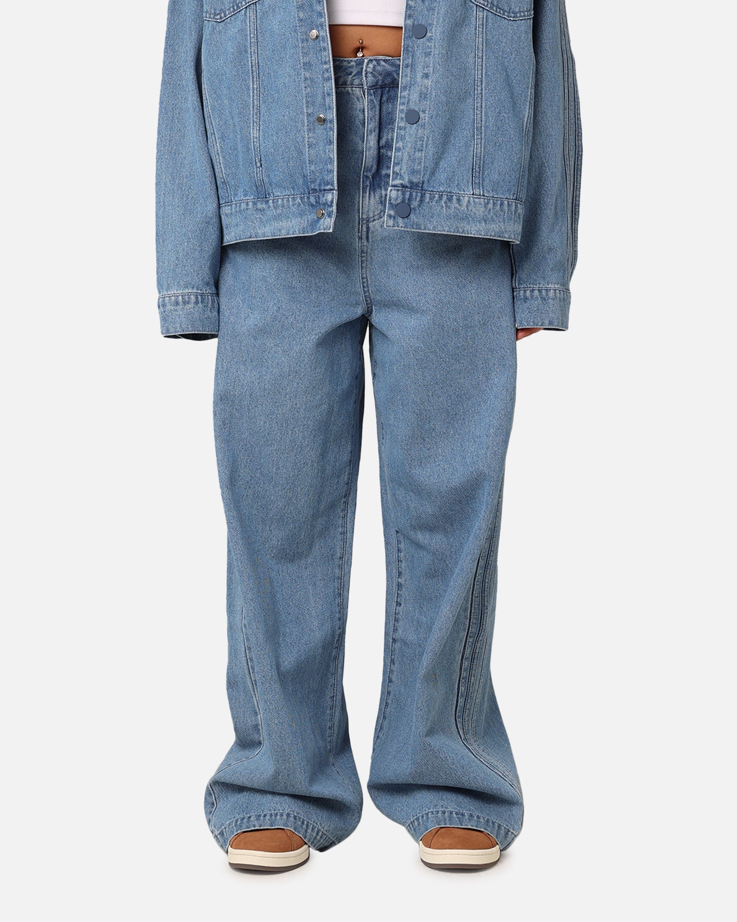 Adidas X KSENIASCHNAIDER Women's 3-Stripe Jeans Light Denim、mySite、zt4zffjzw