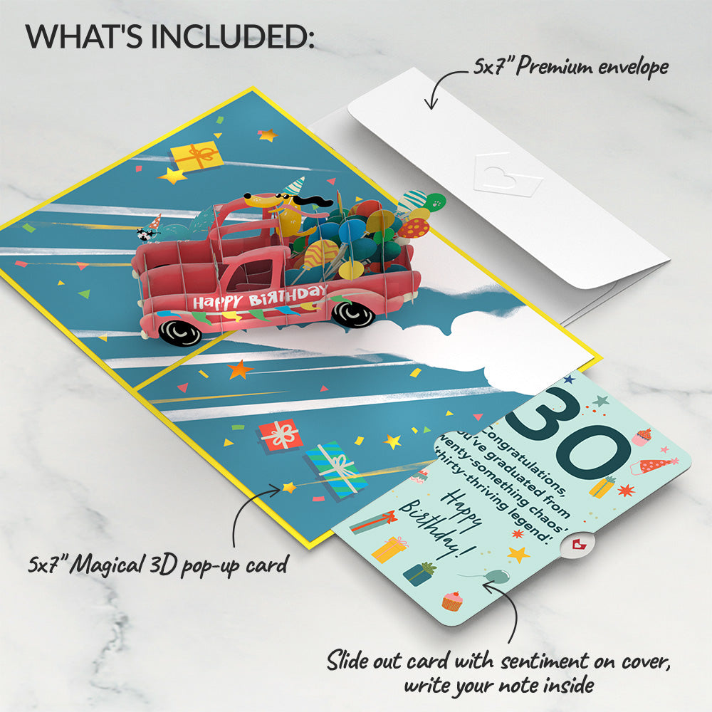 30th Birthday Truck Pop-Up Card and Sentiment Set、mySite、solidvoid