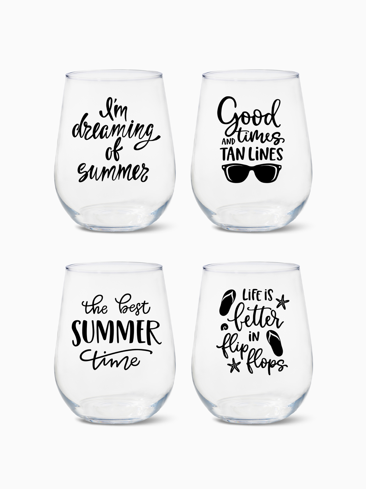 Summer Sips Series 2 - RESERVE 16oz Stemless Wine Tritan Copolyester Glass、mySite、camillekostekn