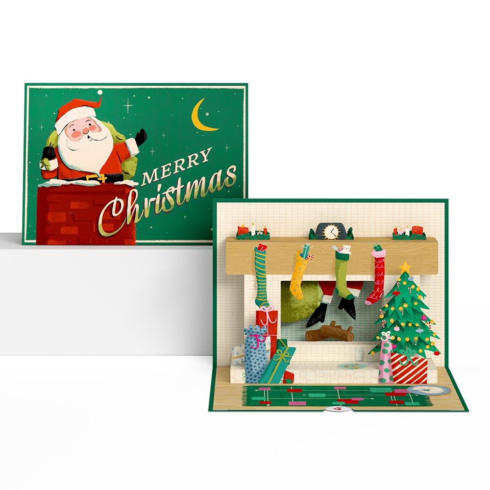 Santa Down the Chimney Christmas Pop-Up Card、mySite、solidvoid