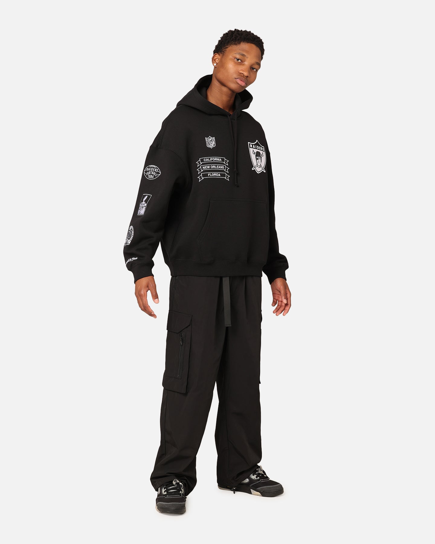 Mitchell & Ness Los Angeles Raiders History Hoodie Faded Black、mySite、zt4zffjzw