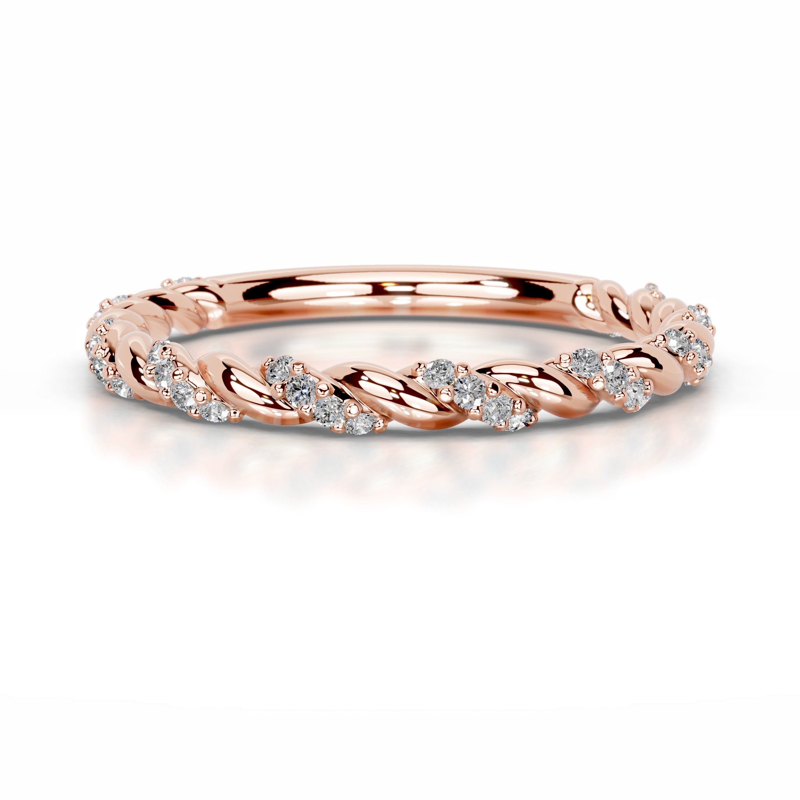 Sunniva Diamond Wedding band - 14K Rose Gold、mySite、hinf8tx79