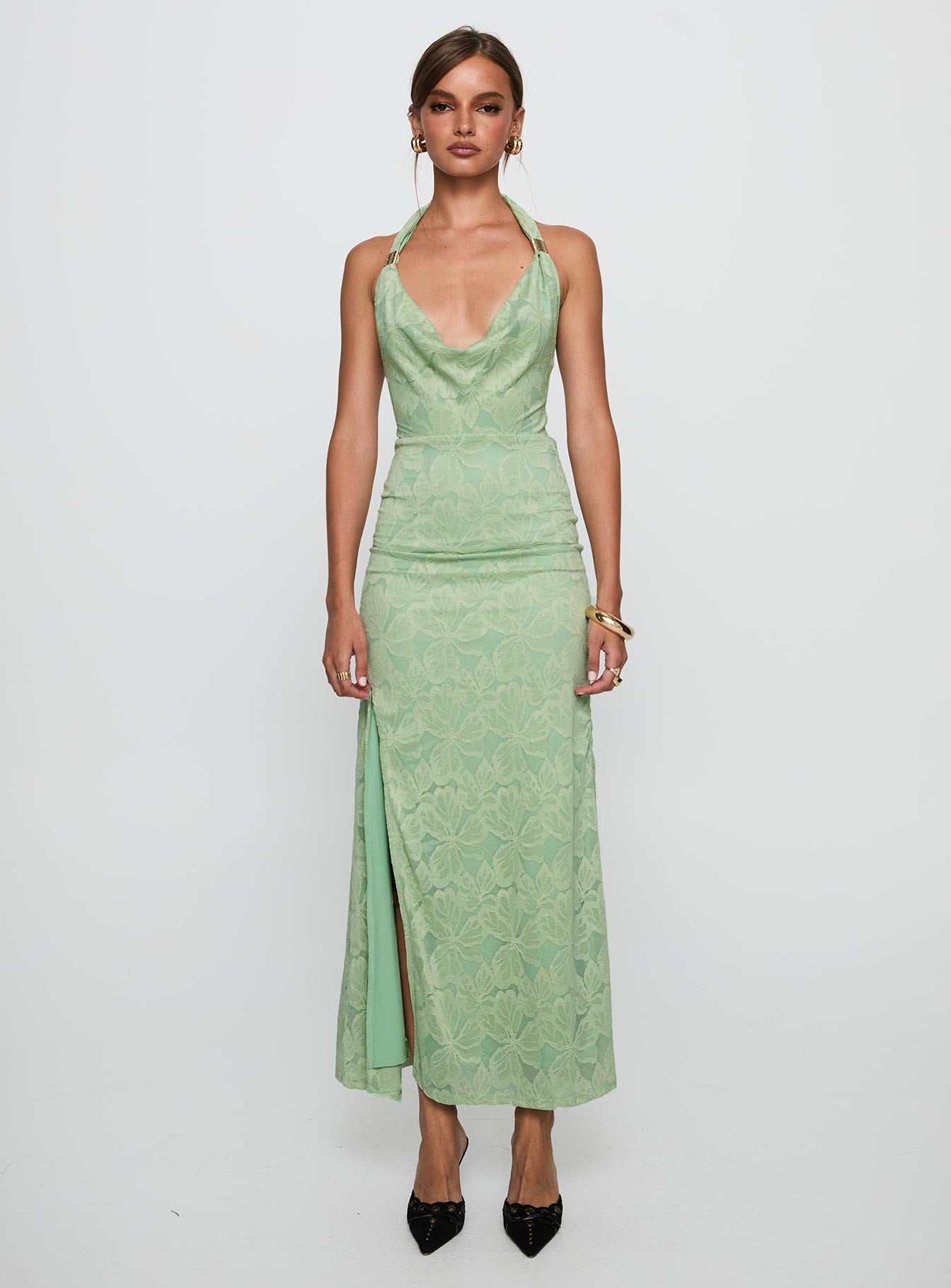Starfall Halter Maxi Dress Sage、mySite、solidvoid