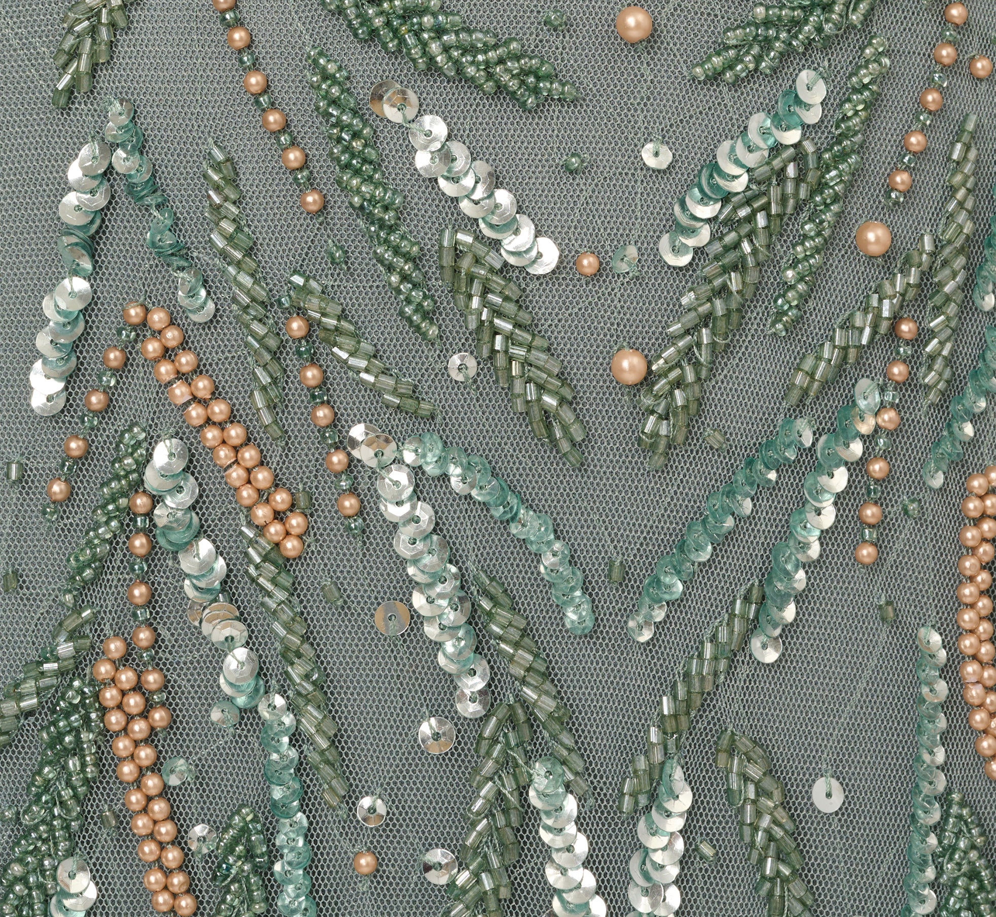 Multicolor Beaded Mermaid Gown With Sweetheart Neckline In Dark Sage、mySite、solidvoid