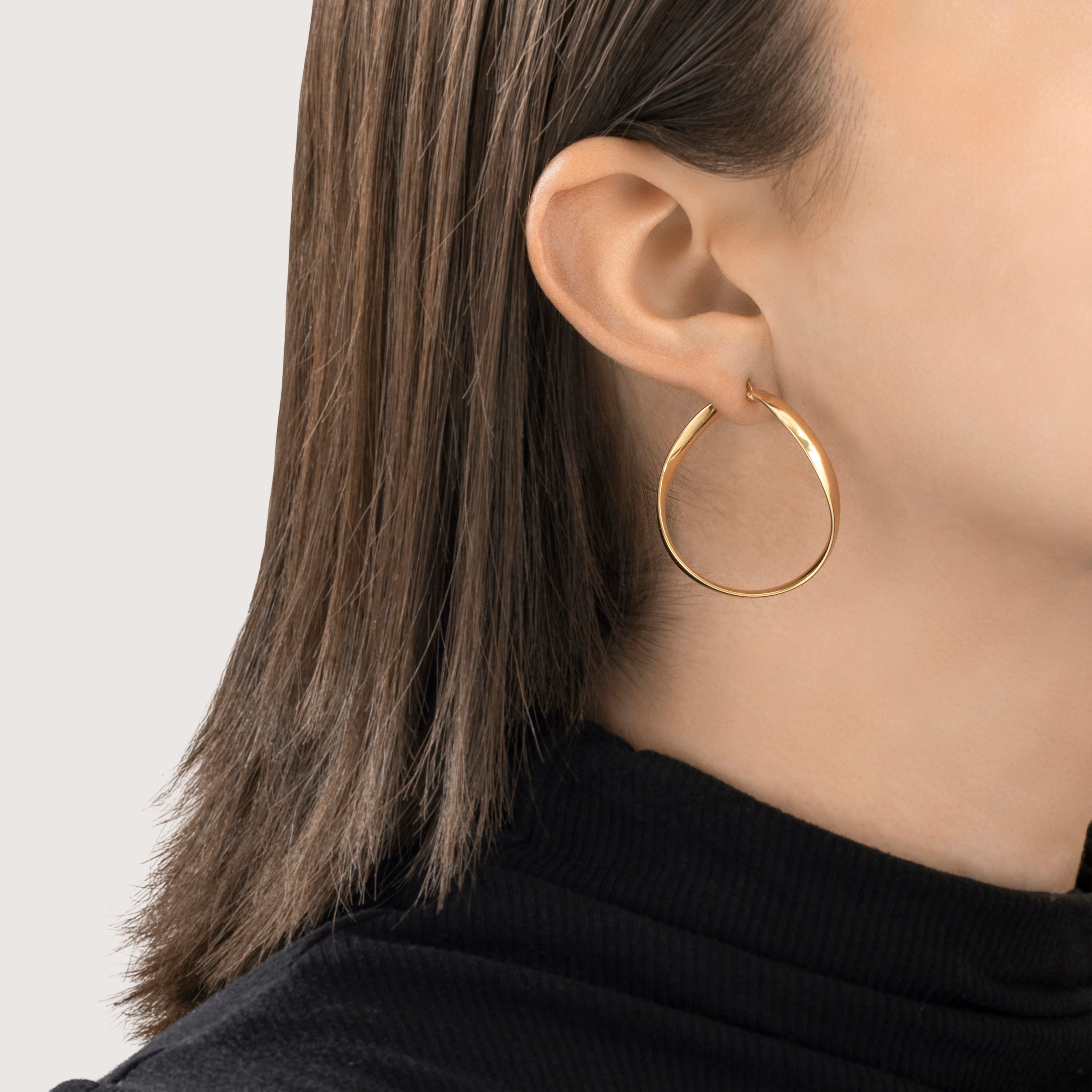 Vintage Lightweight Italian 14k Yellow Gold Large Infinity Loop Hoop Earrings、mySite、hinf8tx79