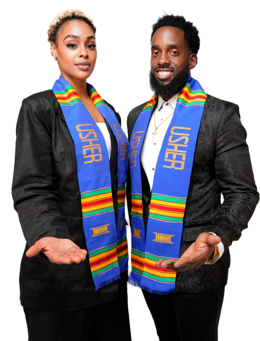 Usher Handwoven Kente Cloth Scarf-Sash DP1550、mySite、solidvoid