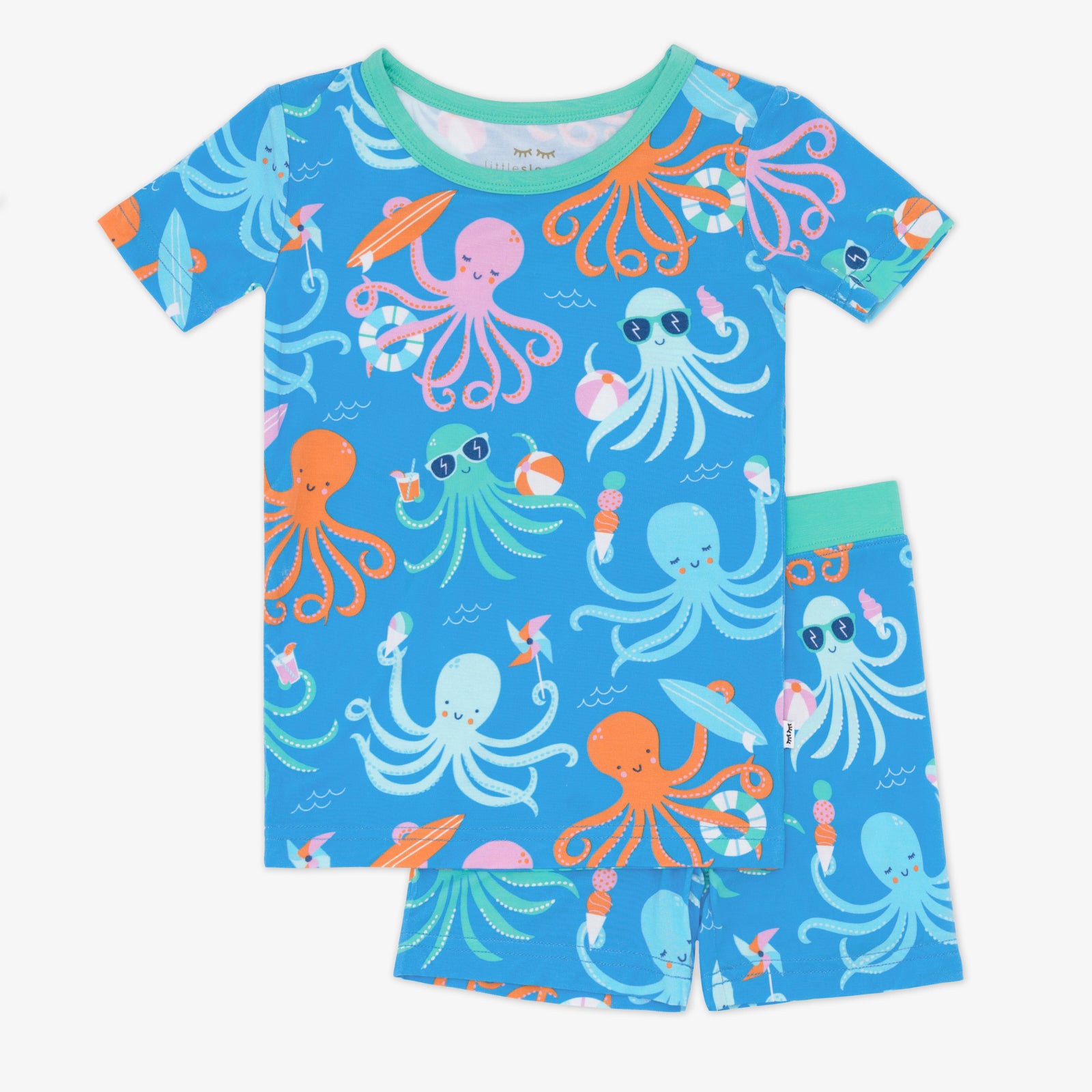  Octopus Party Two-Piece Short Sleeve & Shorts Pajama Set、mySite、layawaytickets