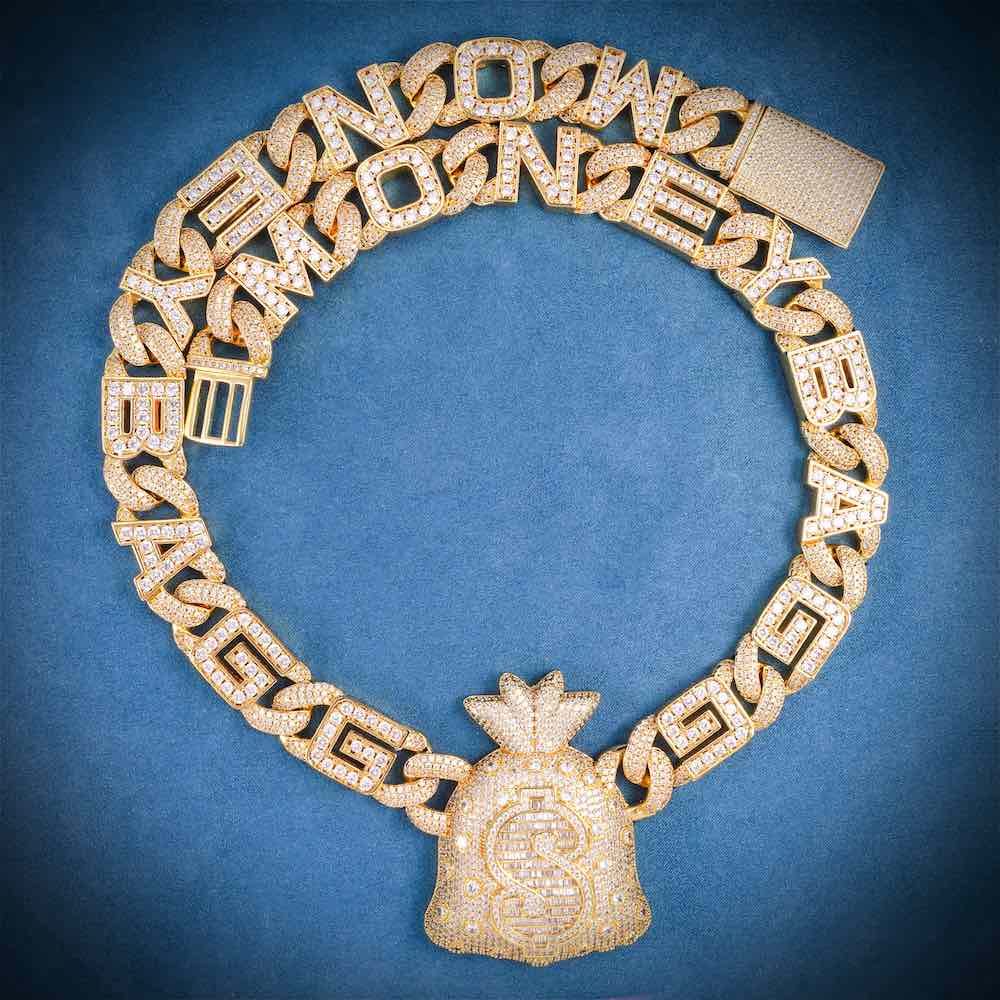 Custom Moneybag Chain Pendant 14K Gold | 12MM、mySite、hinf8tx79