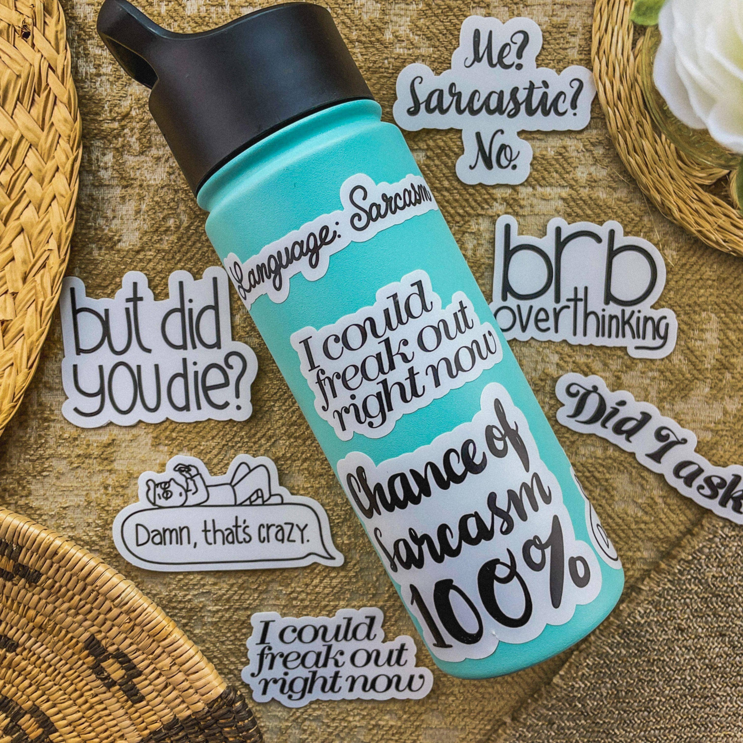  Sarcasm Sticker 10 Pack Black and White、mySite、elrpsem3k