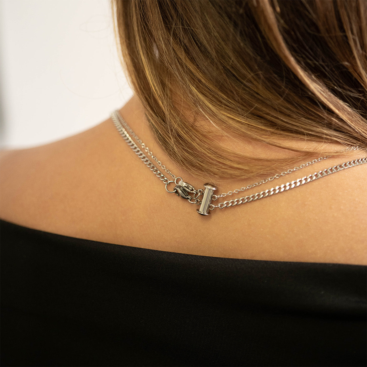 18K Gold PVD Stainless Steel 2 Row Layering Necklace Clasp / ENC0028、mySite、dreamappss