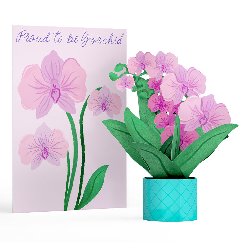 Proud to Be Y’Orchid Mother’s Day Card with Mini Bouquet、mySite、solidvoid